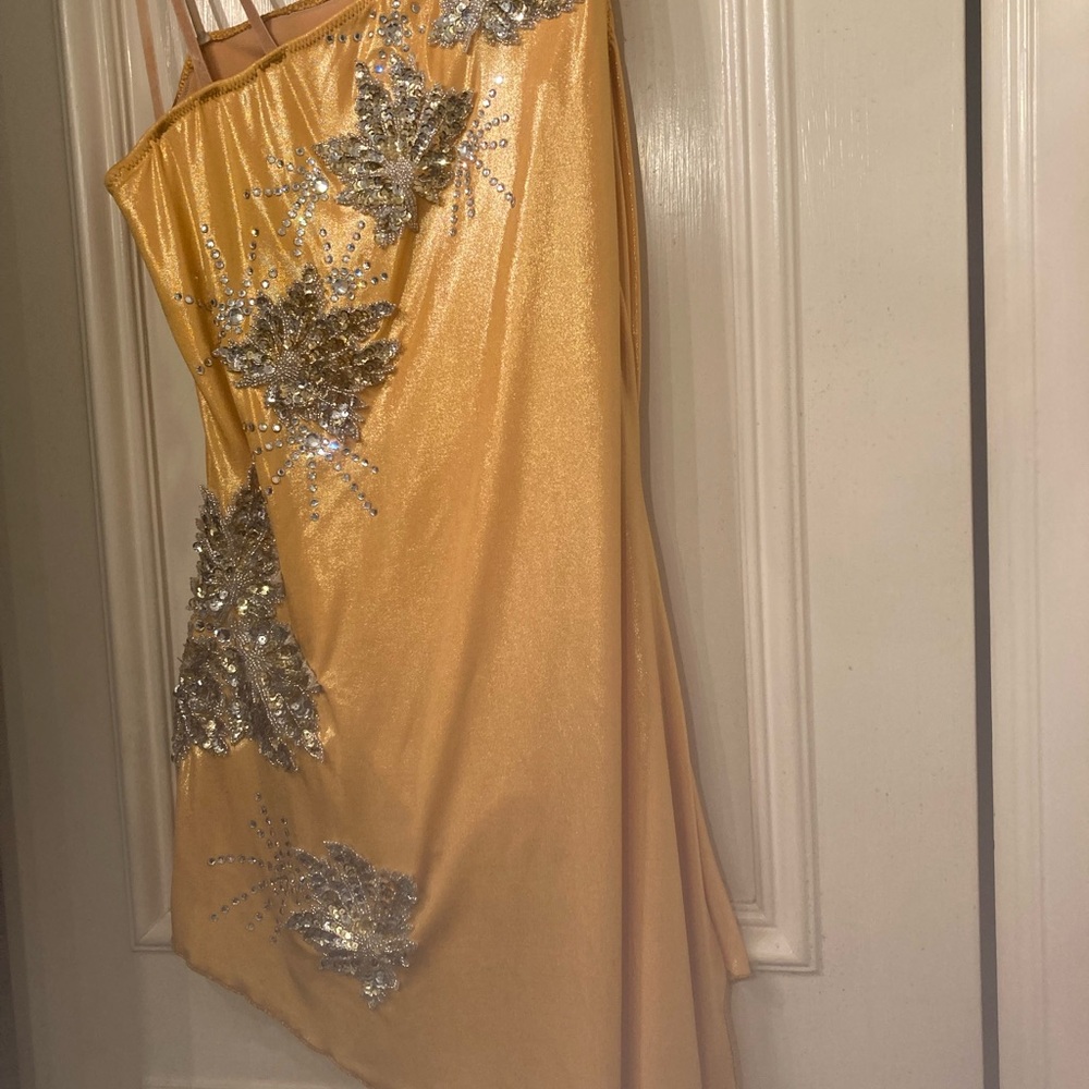 Gold Latin/rhythm ballroom dress